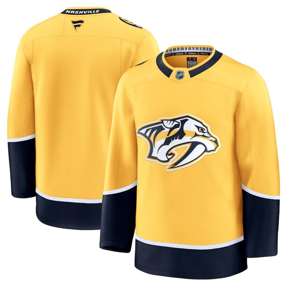 Men's Nashville Predators Blank Gold 2024-25 Home Stitched Hockey Premium Jersey