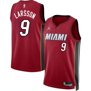 Men's Miami Heat #9 Pelle Larsson Red 2024 Draft Statement Edition Stitched Basketball Jersey Men's Miami Heat #9 Pelle Larsson Red 2024 Draft Statement Edition Stitched Basketball Jersey