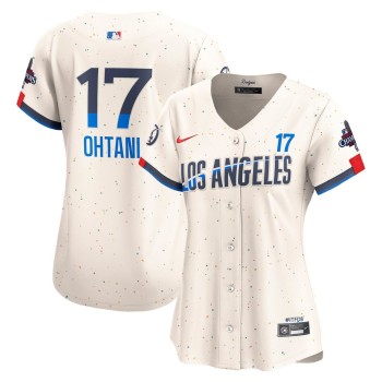 Women's Los Angeles Dodgers #17 Shohei Ohtani Cream 2024 World Series Champions City Connect Limited Player Jersey Women's Los Angeles Dodgers #17 Shohei Ohtani Cream 2024 World Series Champions City Connect Limited Player Jersey