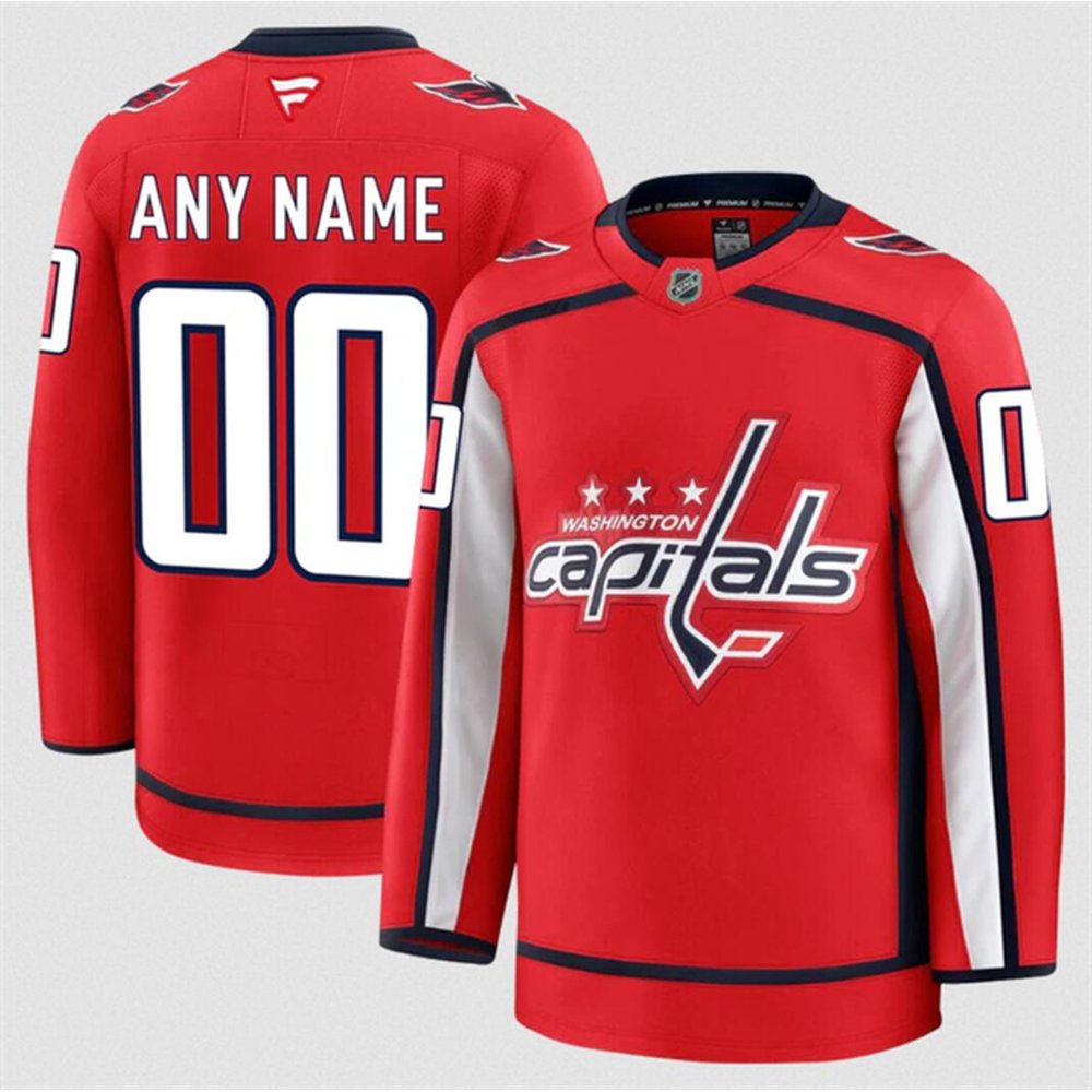 Youth Washington Capitals Custom Red 2024-25 Home Stitched Hockey Jersey Youth Washington Capitals Custom Red 2024-25 Home Stitched Hockey Jersey