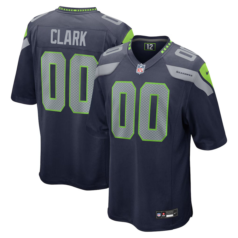 Youth Seattle Seahawks Bud Clark Navy 2026 NFL Draft Game Jersey